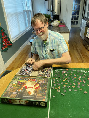 Dave starting a new puzzle